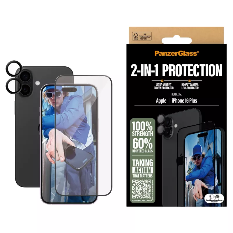PanzerGlass 2-w-1 zestaw iPhone '24 6.7 cala B2863+1283