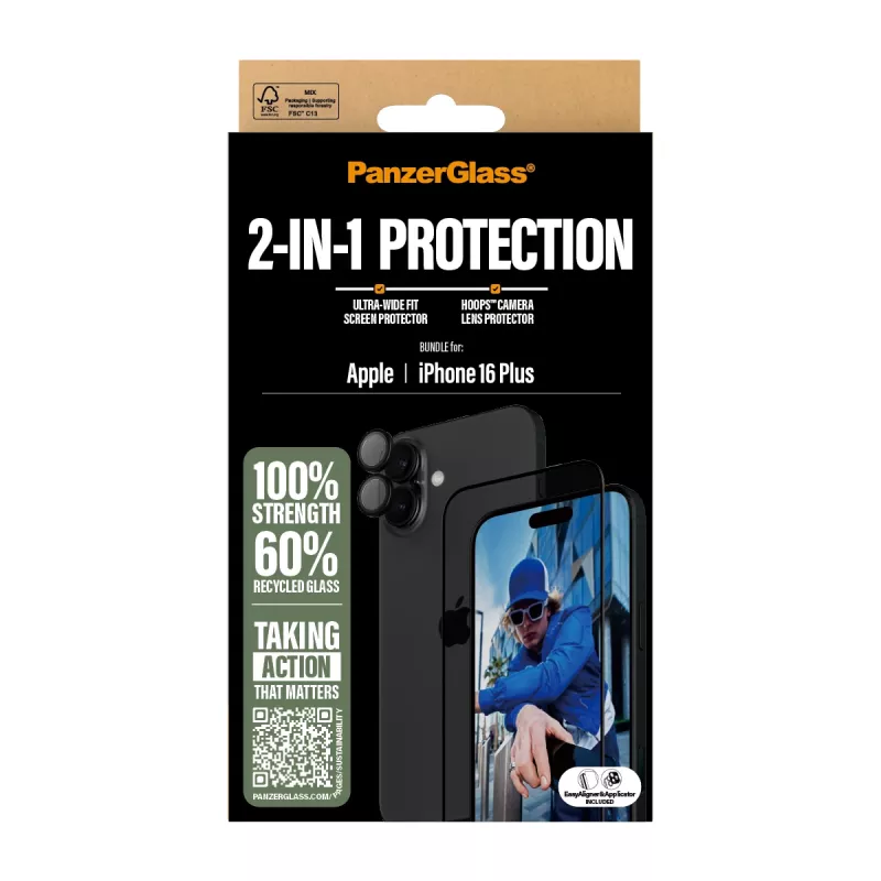 PanzerGlass 2-w-1 zestaw iPhone '24 6.7 cala B2863+1283