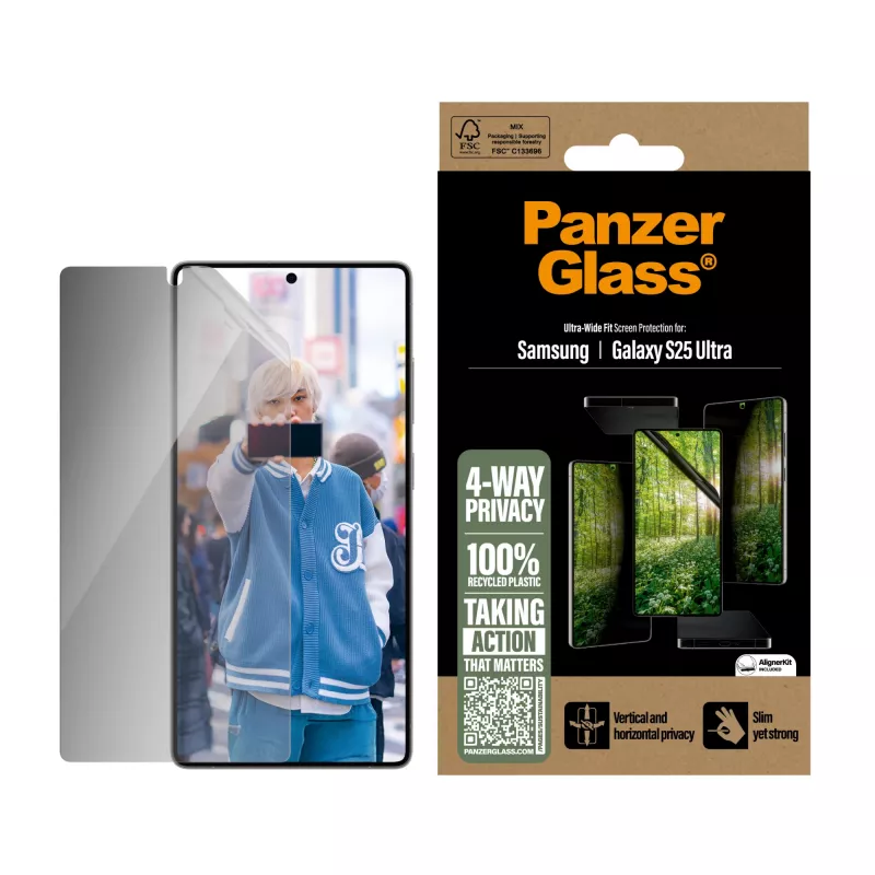 PanzerGlass ® ECO MATRIX 4-Way Privacy Ochrona ekranu Samsung Galaxy S25 Ultra | Ultra-wide Fit