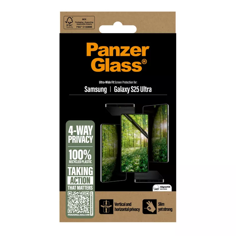 PanzerGlass ® ECO MATRIX 4-Way Privacy Ochrona ekranu Samsung Galaxy S25 Ultra | Ultra-wide Fit