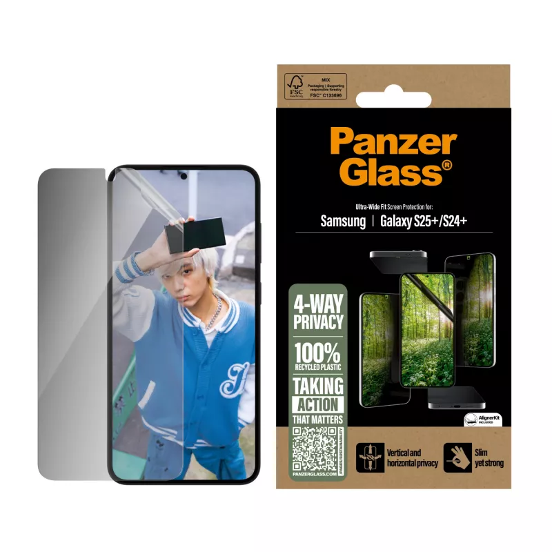 PanzerGlass ® ECO MATRIX 4-kierunkowa folia prywatyzująca Samsung Galaxy S25+ | S24+ | Ultra-Wide Fit