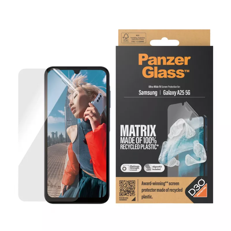 PanzerGlass ® ECO MATRIX Ochrona ekranu z D3O® Samsung Galaxy A25 5G | Ultra-Wide Fit z AlignerKit