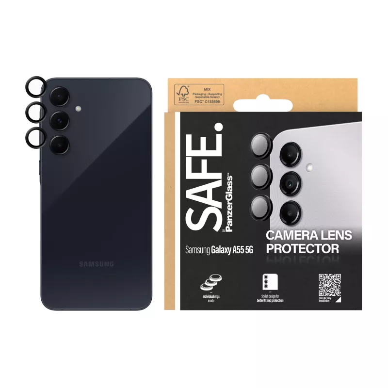 PanzerGlass SAFE. by ® Camera Lens Protector Czarny Samsung Galaxy A55 5G