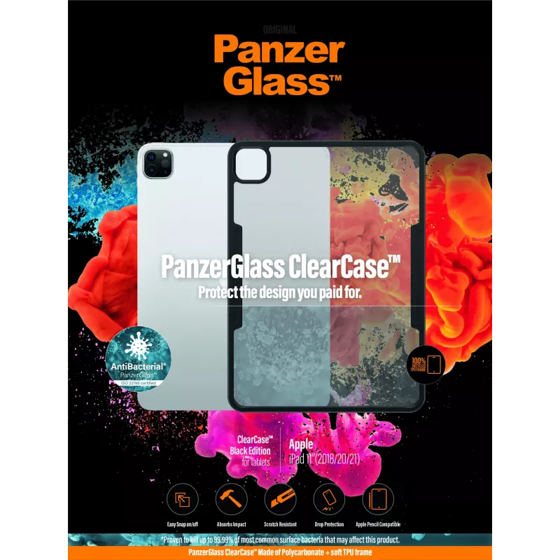 PanzerGlass ® ClearCase™ iPad Pro 11″ (2018, 2020-2022), Etui, Apple, Apple - iPad Pro 11″, 27,9 cm (11 cali), Czarny
