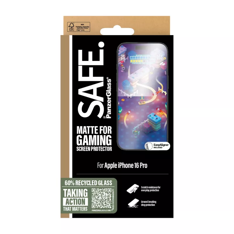 PanzerGlass SAFE. by ® Gaming Ochrona ekranu iPhone 16 Pro | Ultra-Wide Fit