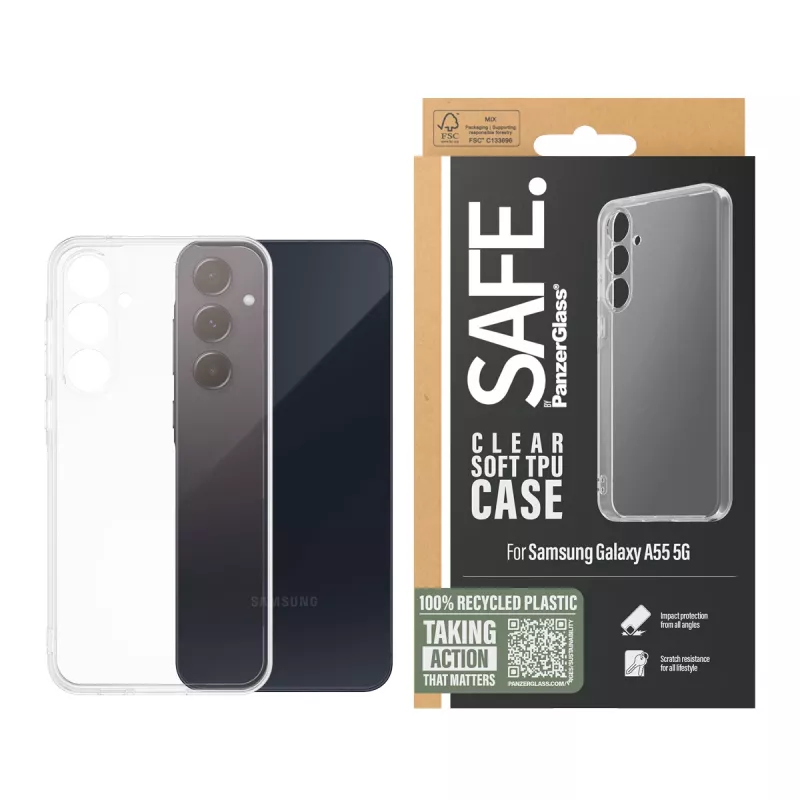 PanzerGlass SAFE. by ® etui TPU Samsung Galaxy A55 5G | Transparent