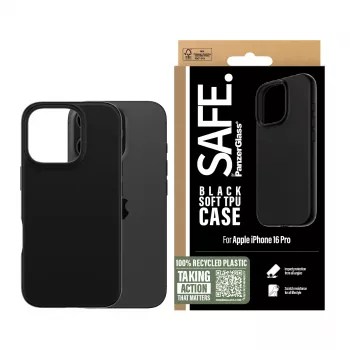 PanzerGlass SAFE. by ® TPU etui Czarny iPhone 16 Pro, Cover, Apple, Apple - iPhone 16 Pro, Czarny