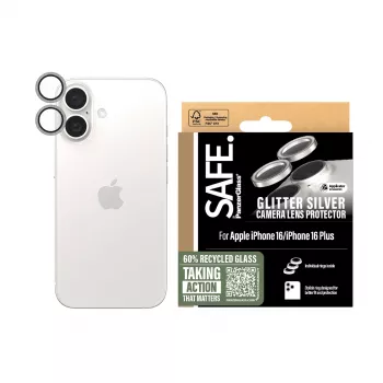 Ochrona obiektywu aparatu PanzerGlass SAFE. Glitter srebrny iPhone '24 6.1 cala | 6.7 cala
