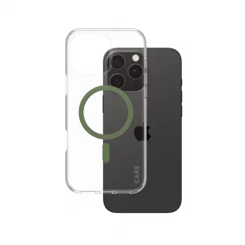 PanzerGlass CARE™ by ® Urban Combat Case Transparentny z Zielonym MagSafe iPhone 16 Pro Max
