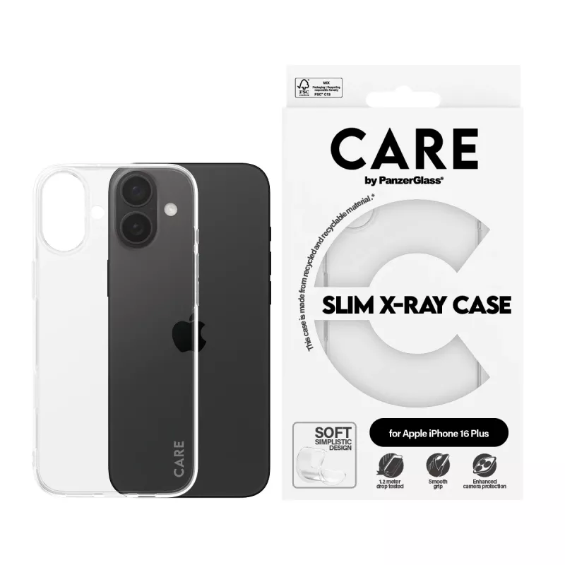 PanzerGlass CARE™ by ® X-Ray etui iPhone 16 Plus, Cover, Apple, Apple - iPhone 16 Plus, Transparent