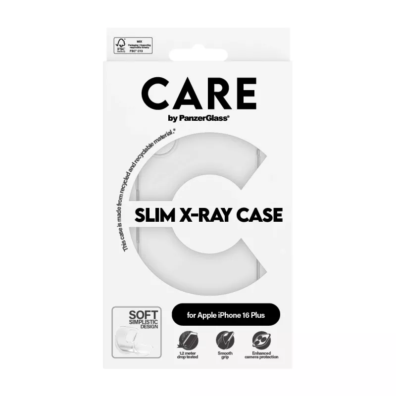 PanzerGlass CARE™ by ® X-Ray etui iPhone 16 Plus, Cover, Apple, Apple - iPhone 16 Plus, Transparent
