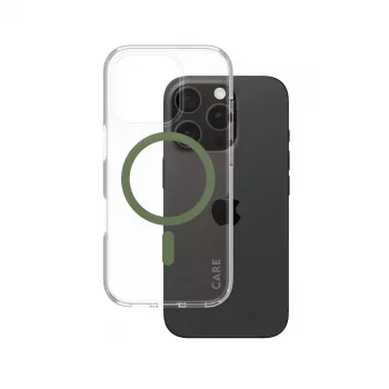 PanzerGlass CARE™ by ® Urban Combat etui przezroczyste z zielonym MagSafe iPhone 16 Pro