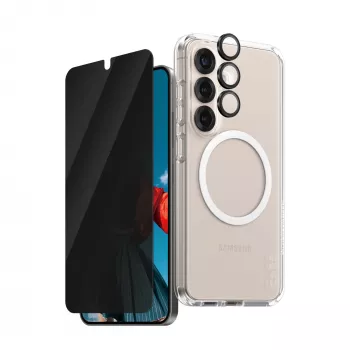 PanzerGlass ® | CARE by ® Flagship 3-w-1 Pakiet Prywatności Samsung Galaxy S25