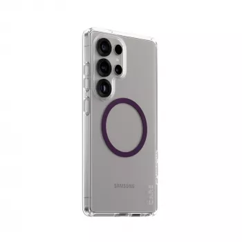 PanzerGlass CARE™ by ® Urban Combat Case przezroczyste z śliwkowym fioletem kompatybilne z Qi Samsung Galaxy S25 Ultra