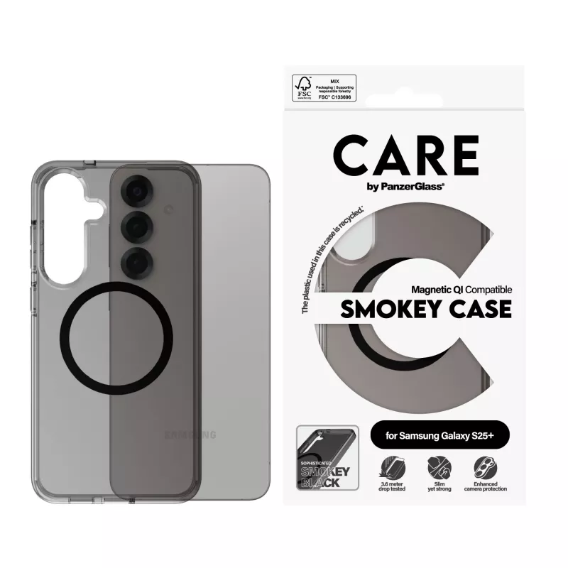 PanzerGlass CARE™ by ® Urban Combat Case Smokey w. Czarny Qi Kompatybilny Samsung Galaxy S25+