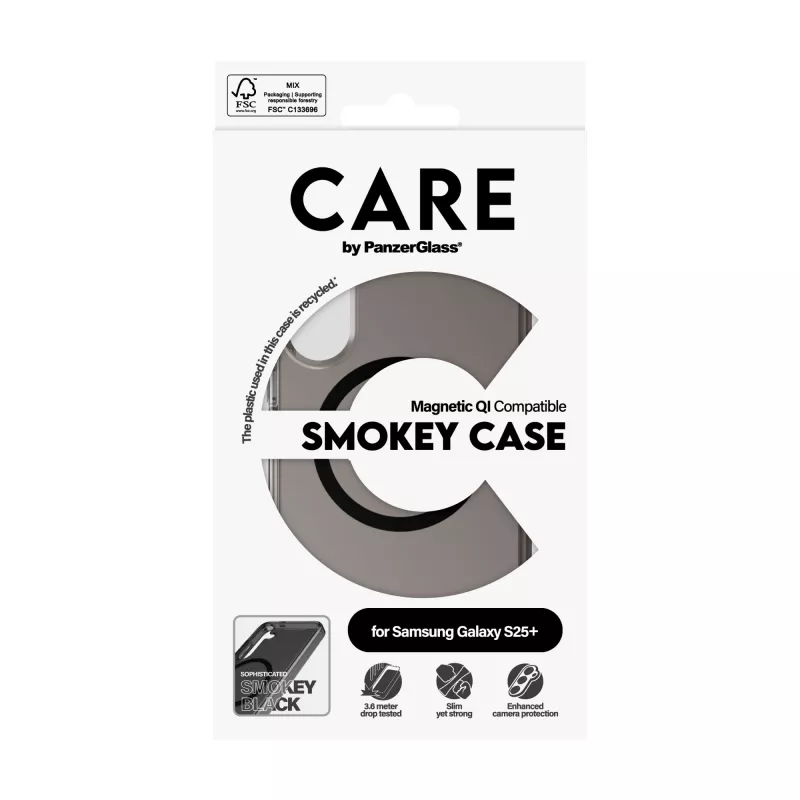 PanzerGlass CARE™ by ® Urban Combat Case Smokey w. Czarny Qi Kompatybilny Samsung Galaxy S25+