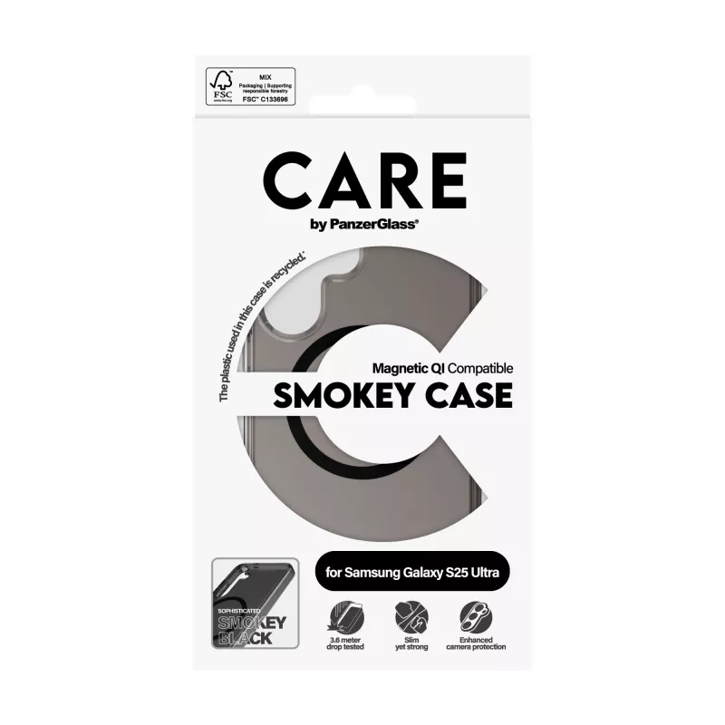 PanzerGlass CARE™ by ® Urban Combat Case Smokey w. Czarny Qi Kompatybilny Samsung Galaxy S25 Ultra