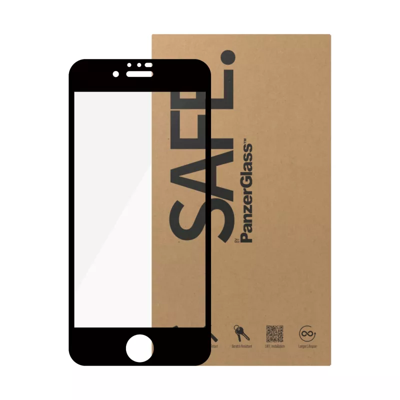 PanzerGlass SAFE. by ® ochrona ekranu iPhone 6 | 6s | 7 | 8 | SE (2020, 2022) | Ultra-Wide Fit | BULK