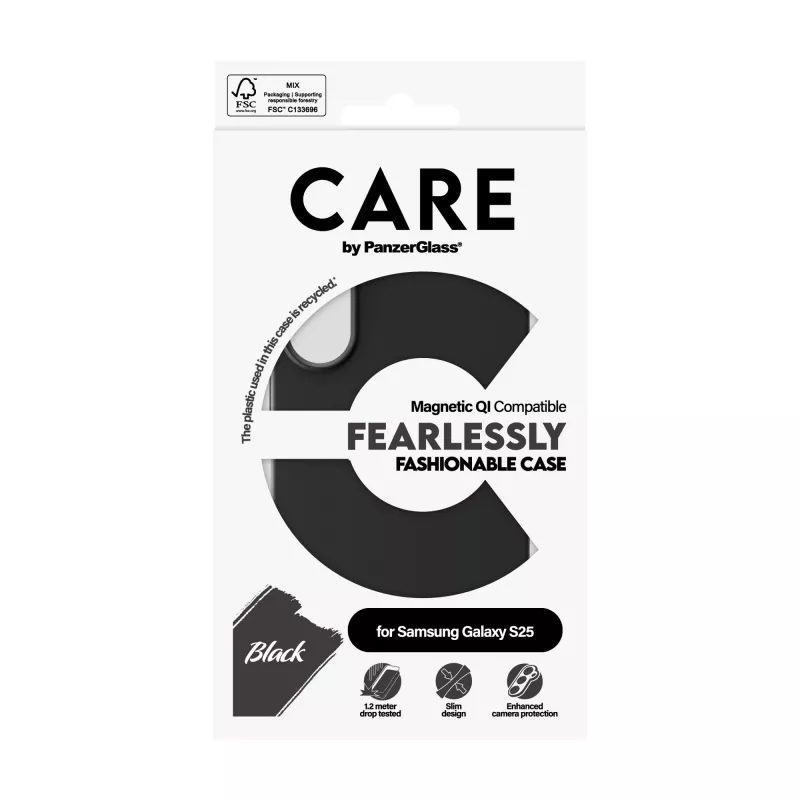 PanzerGlass CARE™ by ® Etui Czarny z Qi Compatible Samsung Galaxy S25