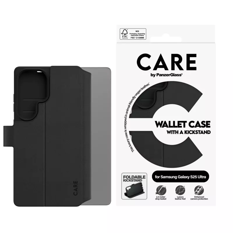 Etui portfelowe PanzerGlass Samsung Galaxy S25 Ultra przezroczyste ze stojakiem