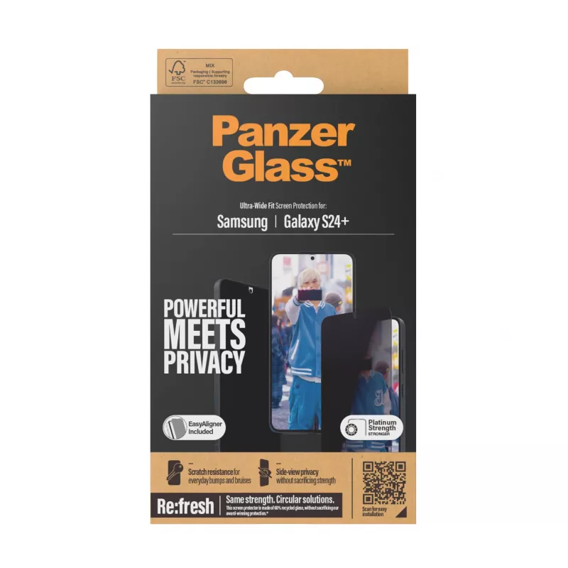 PanzerGlass ® Osłona prywatyzująca ekranu Samsung Galaxy S24+ | Ultra-Wide Fit z EasyAligner