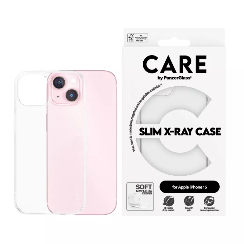 Cover PanzerGlass CARE by ® modne etui Transparent X-Ray Soft Basic iPhone 15