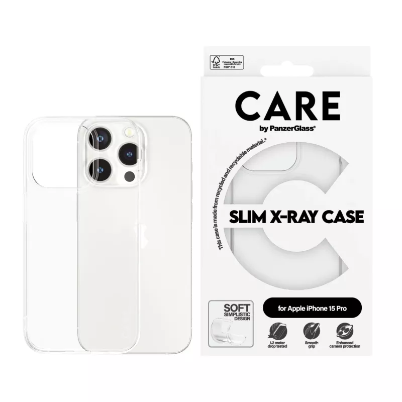 PanzerGlass CARE™ by ® X-Ray etui iPhone 15 Pro, Cover, Apple, Apple - iPhone 15 Pro, Transparent