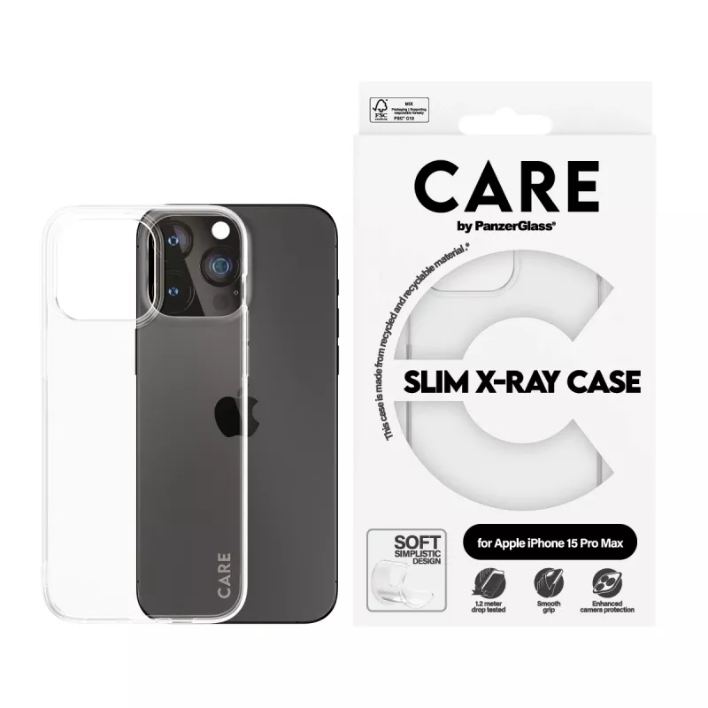 PanzerGlass CARE™ by ® X-Ray etui iPhone 15 Pro Max, Cover, Apple, Apple - iPhone 15 Pro Max, Transparent