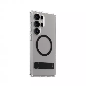 “PanzerGlass CARE™” by ”®” etui przezroczyste z czarną podstawką i kompatybilne z Qi “Samsung Galaxy S25 Ultra”