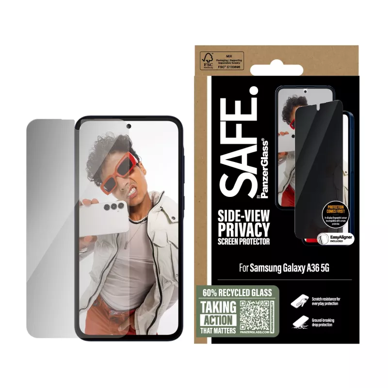 PanzerGlass SAFE. by ® Privacy Ochrona ekranu Samsung Galaxy A36 5G | Ultra-Wide Fit w. EasyAligner