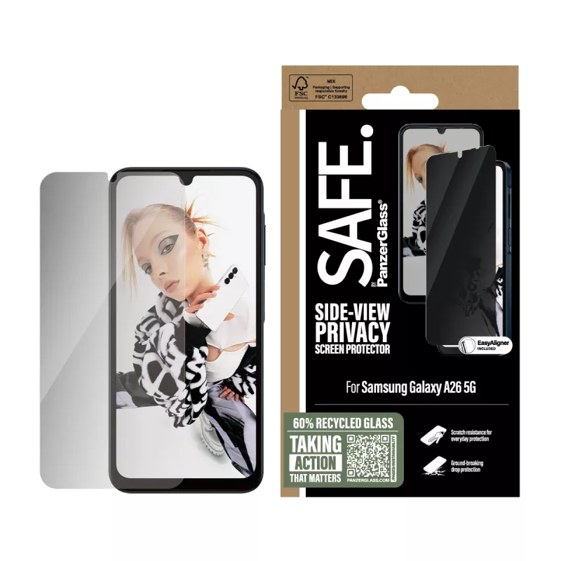 PanzerGlass SAFE. by ® Privacy Ochrona ekranu Samsung Galaxy A26 5G | Ultra-Wide Fit w. EasyAligner