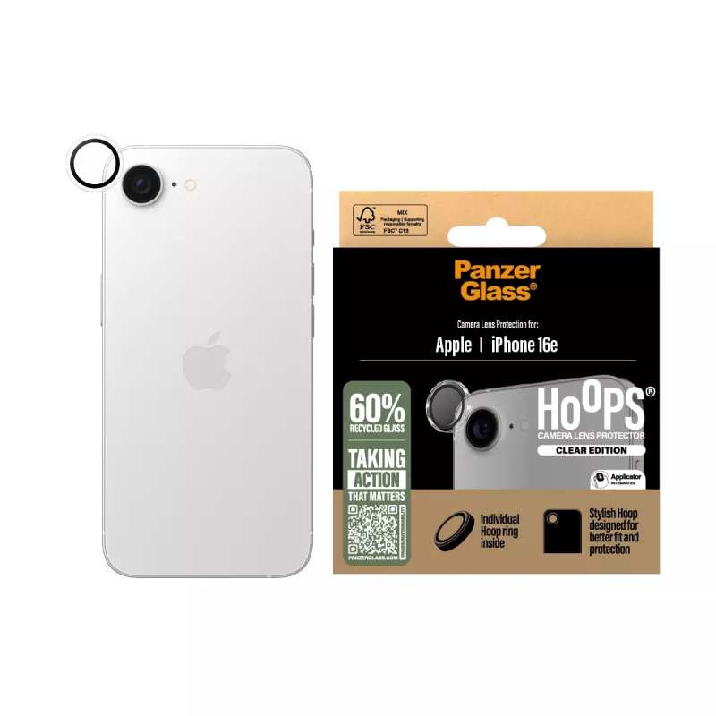 PanzerGlass ® Hoops® Osłona obiektywu aparatu Przezroczysta iPhone 17e | 16e