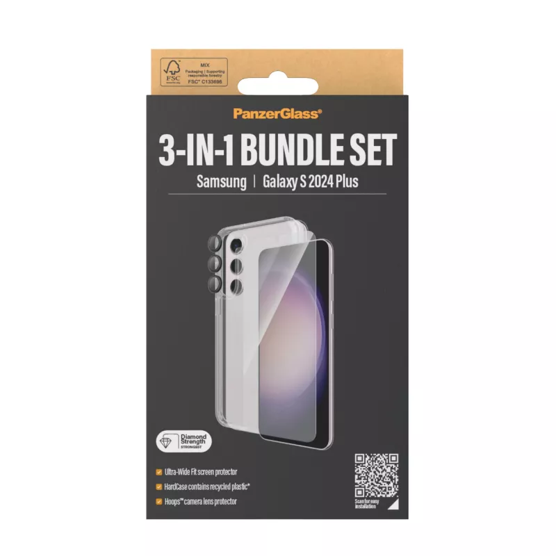 PanzerGlass ® Zestaw 3-w-1 Samsung Galaxy S24+ | Ultra-Wide Fit z EasyAligner