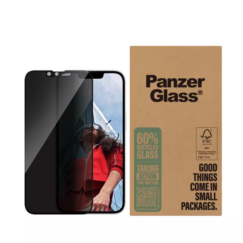 PanzerGlass ® Osłona ekranu z filtrem prywatyzującym iPhone 17e | 16e | 14 | 13 | 13 Pro | Ultra-Wide Fit