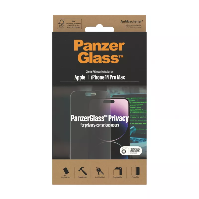 PanzerGlass ® Prywatna folia ochronna na ekran iPhone 14 Pro Max | Classic Fit