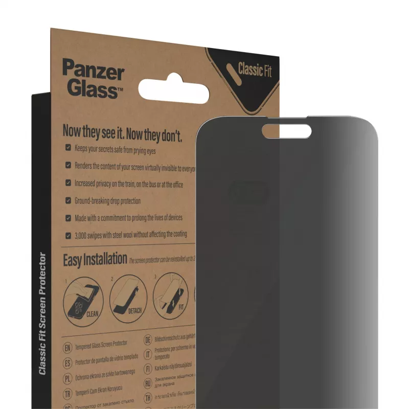 PanzerGlass ® Prywatna folia ochronna na ekran iPhone 14 Pro Max | Classic Fit