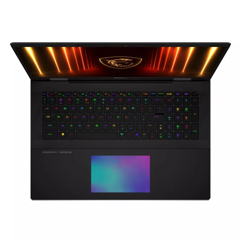 MSI Titan 18 HX AI A2XWIG-073 laptop Intel Core Ultra 9 285HX 45,7 cm (18 cali) UHD+ 64 GB DDR5-SDRAM 6 TB SSD NVIDIA GeForce RTX 5080 Wi-Fi 7 (802.11be) Windows 11 Pro Czarny