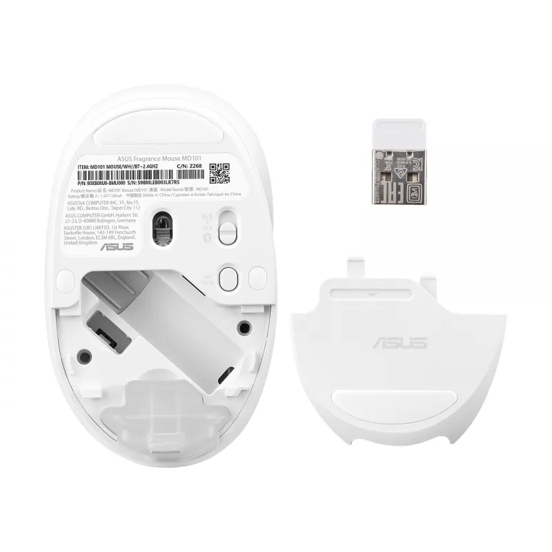 ASUS Fragrance MD101 mysz Dom Symetryczna RF Wireless + Bluetooth Optyczna 2400 DPI