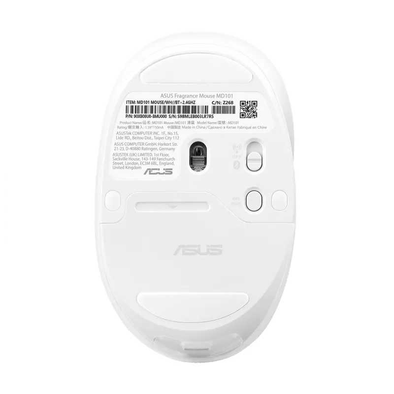 ASUS Fragrance MD101 mysz Dom Symetryczna RF Wireless + Bluetooth Optyczna 2400 DPI