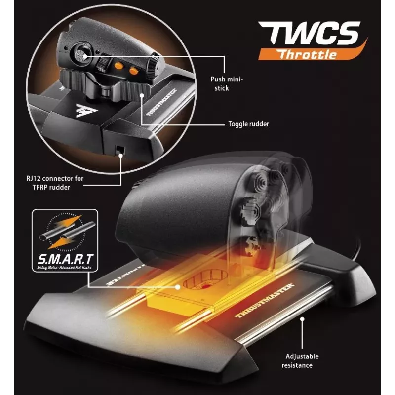 Thrustmaster T-16000M FCS Flight Pack Czarny USB Joystick Analogowy / Cyfrowy MAC, PC