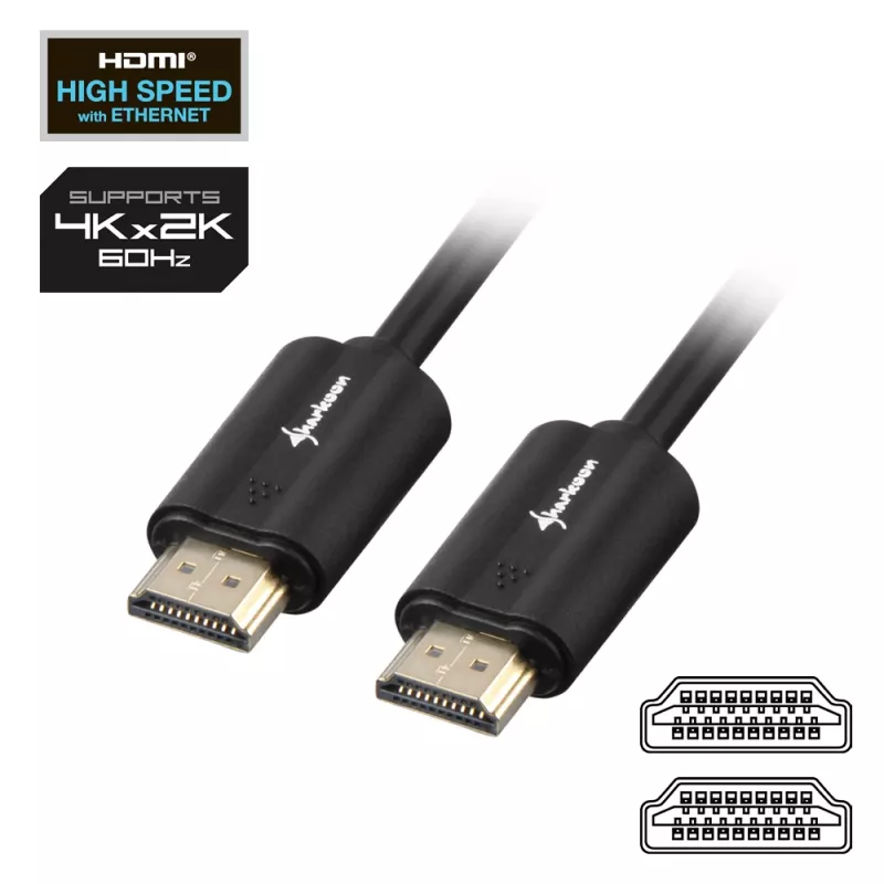 SHARKOON High Speed HDMI Cable - Ultra HD 4k M/m 2m