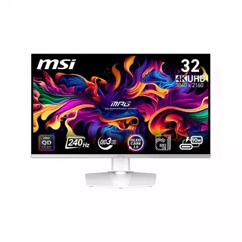 MSI MPG 321URXWDE monitor QD-OLED 80 cm (31,5 cala) 3840 x 2160 pikseli 4K Ultra HD Biały