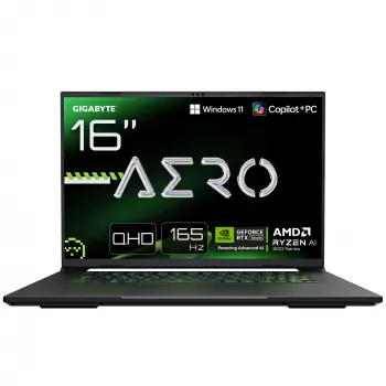 GIGABYTE AERO X16 2WHA3DEC65AP Copilot+ PC AMD Ryzen AI 9 HX 370 Laptop 40,6 cm (16 cali) WQXGA 32 GB DDR5-SDRAM 2 TB SSD NVIDIA GeForce RTX 5070 Wi-Fi 6E (802.11ax) Windows 11 Pro Szary