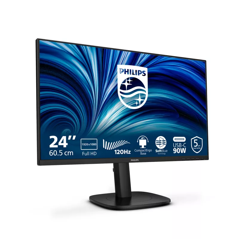Monitor komputerowy Philips 3000 series 24B2U3301/00 60,5 cm (23,8 cala) 1920 x 1080 pikseli Full HD LCD Czarny