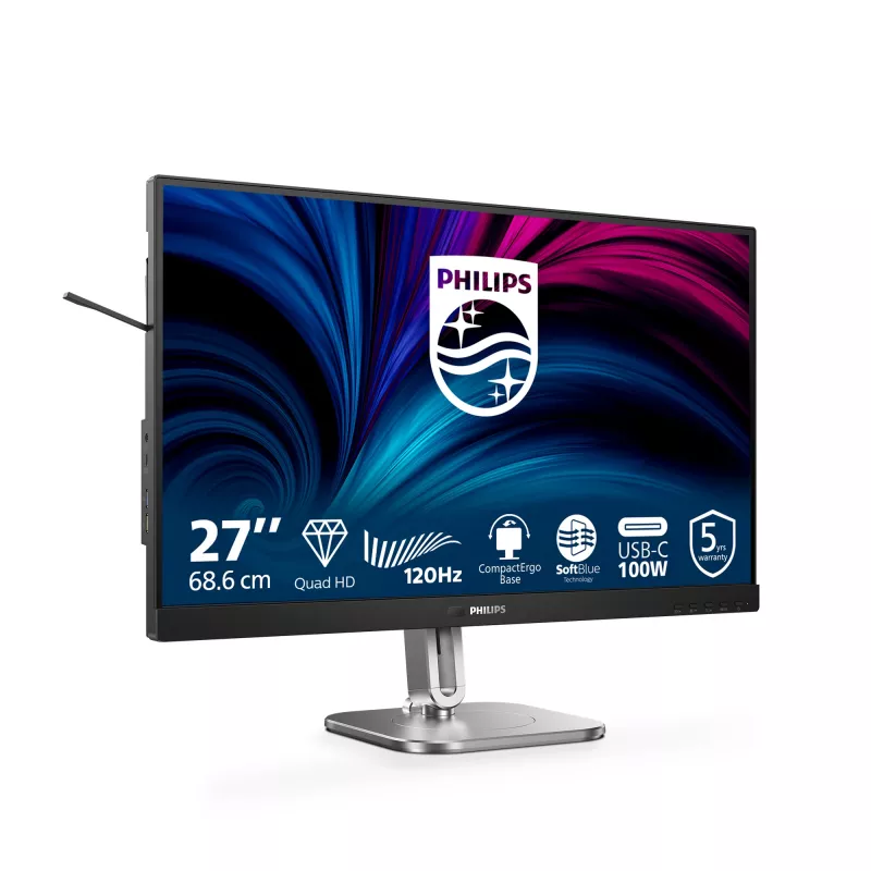 Philips 27B2U4601/00 monitor komputerowy 68,6 cm (27 cali) 2560 x 1440 pikseli Quad HD LCD Szary