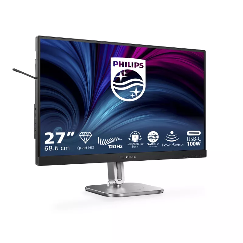 Philips 27B2U4601/00 monitor komputerowy 68,6 cm (27 cali) 2560 x 1440 pikseli Quad HD LCD Szary