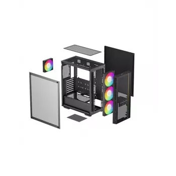 Obudowa PC DeepCool MATREXX 55 MESH V4 C Midi Tower Czarna — ATX, Szkło hartowane, Mesh na przodzie, USB-C