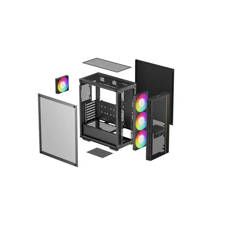 Obudowa PC DeepCool MATREXX 55 MESH V4 C Midi Tower Czarna — ATX, Szkło hartowane, Mesh na przodzie, USB-C