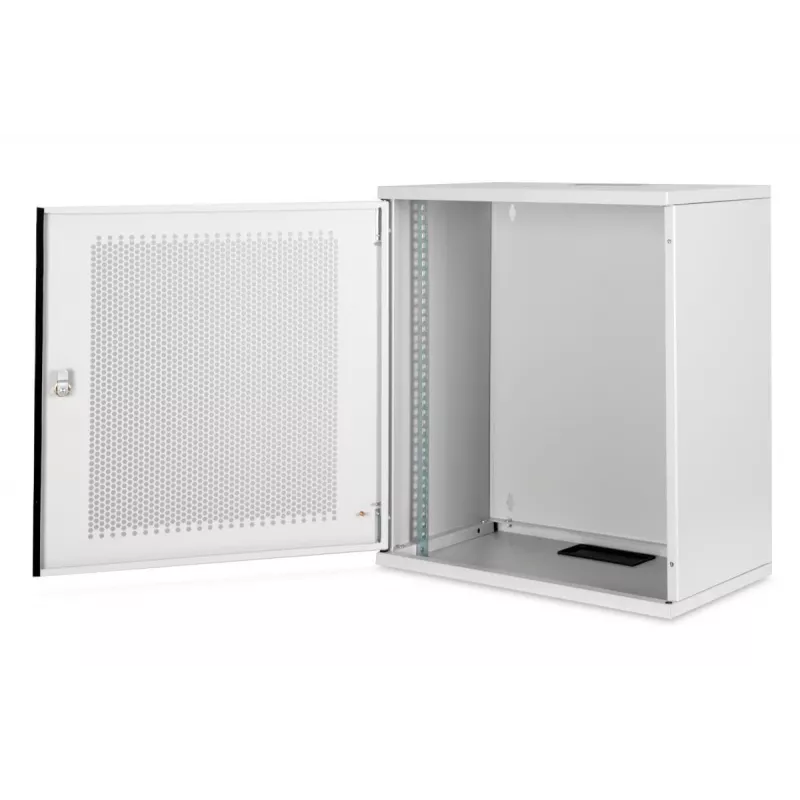 DIGITUS szafa wisząca 12U, SOHO, niezmontowana 595x540x400 mm, przednie drzwi perforowane, szara