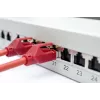 Panel krosowy DIGITUS, CAT6A ekranowany, 1U, 24-portowy, 8P8C, czarny RAL 9005, 483